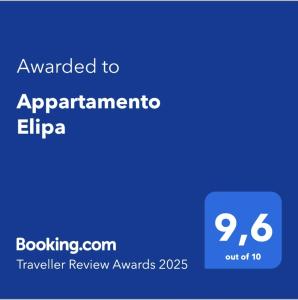 Certyfikat, podpis lub inny dokument wystawiony w obiekcie Appartamento Elipa