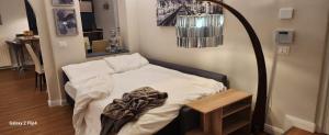 Postel nebo postele na pokoji v ubytování appartamento comfort Malpensa check in h 24 posto auto privato
