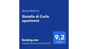 Gioiello di Corfu apartment tanúsítványa, márkajelzése vagy díja