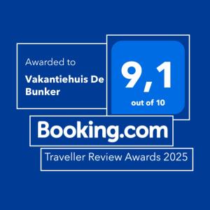 un quadrato blu con il testo assegnato al vanadiumius de bufferingzerzer di Vakantiehuis De Bunker a Julianadorp