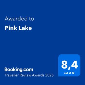 Pink Lake tanúsítványa, márkajelzése vagy díja