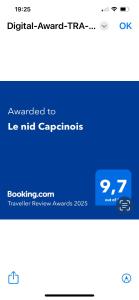 Certificat, premi, rètol o un altre document de Le nid Capcinois
