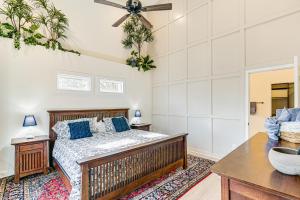 a bedroom with a bed and a ceiling fan at Fish, Boat and Unwind Old Hickory Lake Retreat in Nonaville