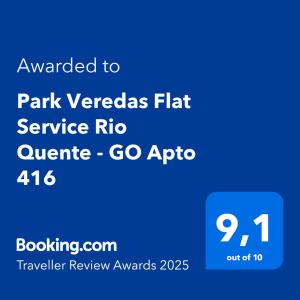a screenshot of a cell phone with the text wanted to park vegas flat service at Park Veredas Flat Service Rio Quente - GO Apto 416 in Rio Quente