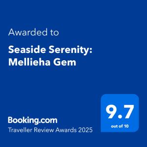 a screenshot of a cell phone with the text wanted to seattleently melilla at Seaside Serenity: Mellieha Gem in Mellieħa