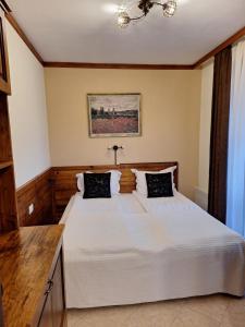 a bedroom with a large white bed in a room at St Ivan Rilski Private Apartment - 4 stars SPA - Slopes View in Bansko