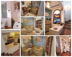 a collage of four pictures of a kitchen at La Biznaga - Comares in Comares