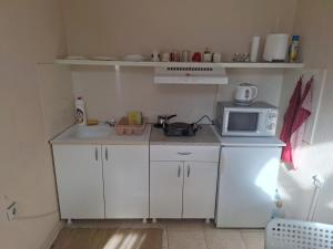 Kuchyň nebo kuchyňský kout v ubytování MainStreet apartman
