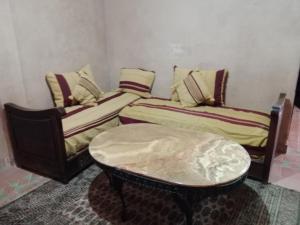 Posezení v ubytování Kasbah Zitoune
