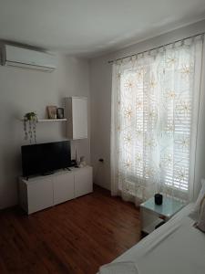 a living room with a bed and a television at lino in Ivan Dolac