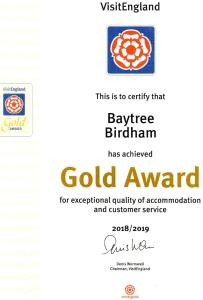 Sijil, anugerah, tanda atau dokumen lain yang dipamerkan di Baytree and Foxglove linked Beach Harbour in AONB