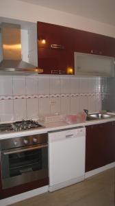 una cucina con piano cottura e lavandino di Apartment "Kod None" a Vis