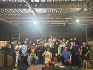 a group of people posing for a picture in a room at Laa Cabana Lombok Glamping in Sapit