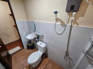 e bagno con servizi igienici e doccia. di Nature Seaview a Saavedra
