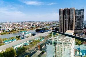 Nespecifikovaný výhled na destinaci Phnompenh nebo výhled na město při pohledu z hotelu