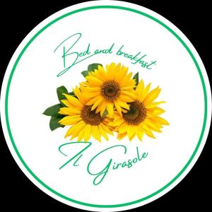 a picture of two yellow sunflowers in a white circle at Bed and breakfast Il Girasole in Lauro