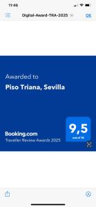 Certifikát, ocenenie alebo iný dokument vystavený v ubytovaní Piso Triana, Sevilla