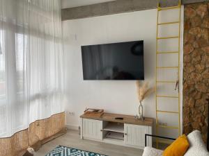 TV a/nebo společenská místnost v ubytování Dharmia