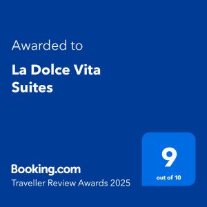 La Dolce Vita Suites的证书、奖牌、标识或其他文件