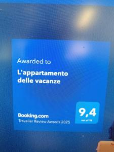 Certifikát, ocenenie alebo iný dokument vystavený v ubytovaní L'appartamento delle vacanze