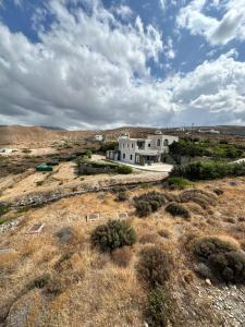 a house in the middle of a field at Andros Eco Home in Gavrion