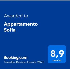 Certifikát, ocenenie alebo iný dokument vystavený v ubytovaní Appartamento Sofia in zona residenziale strategica wifi gratuito