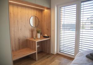 Postel nebo postele na pokoji v ubytování STEZKA horský apartmán Dolní Morava