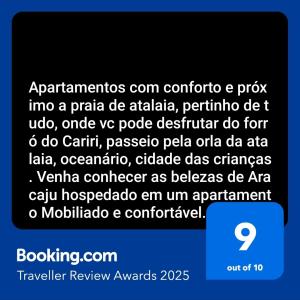 Captura de pantalla de un teléfono móvil con mensaje de texto en Temporada em Aracaju, en Aracaju