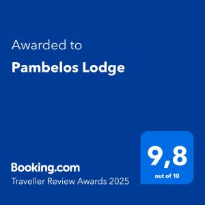 Pambelos Lodge tanúsítványa, márkajelzése vagy díja