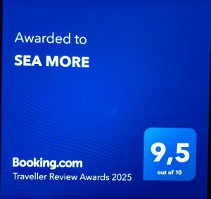 Certifikát, hodnocení, plakát nebo jiný dokument vystavený v ubytování SEA MORE