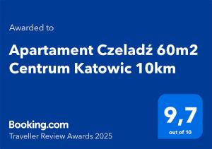 Certifikát, ocenenie alebo iný dokument vystavený v ubytovaní Apartament -Jak w domu- Czeladź 60m2 Centrum Katowic 10km