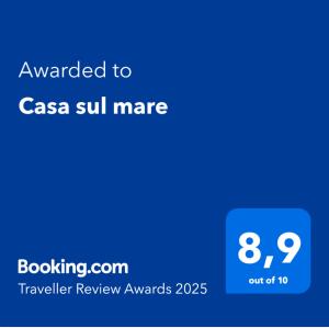 Certifikát, ocenenie alebo iný dokument vystavený v ubytovaní Casa sul mare