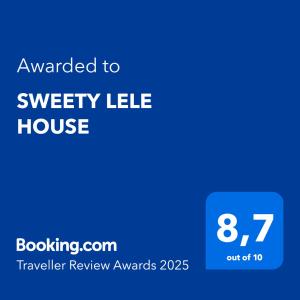 Certifikát, hodnocení, plakát nebo jiný dokument vystavený v ubytování SWEETY LELE HOUSE