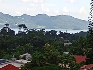 a view of the ocean from a resort at Appartement au cœur de jambette in Saint-Joseph