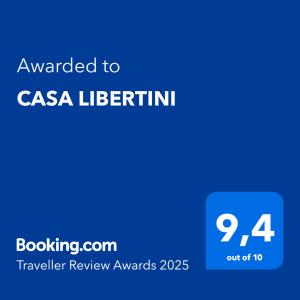 Certifikát, hodnocení, plakát nebo jiný dokument vystavený v ubytování CASA LIBERTINI