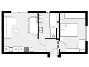 Plan piętra w obiekcie URBAN APARTMENTS Premium No 3, FREE PRIVATE PARKING, Self CHECK-IN