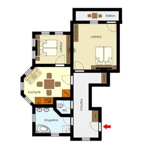 Půdorys ubytování Apartmany215