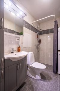 Koupelna v ubytování Apartment with free indoor parking + 25 fotografií