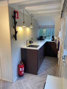 a kitchen with a sink and a counter top at Vakantiewoning Sunclass Durbuy Ardennen huisnummer 68 in Durbuy +37 photos