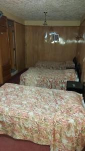 プーノにあるHotel Manco Capac Inn Inkahotelesのベッドが2つあるホテルの部屋にベッドが2つ