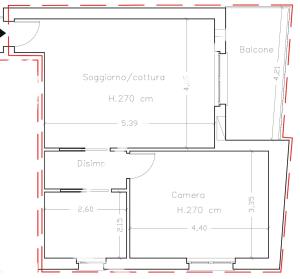 Plán poschodí v ubytovaní CITY CENTER - Modern flat with FREE PARKING and WIFI - Apt A