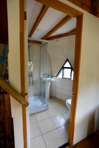 Koupelna v ubytování Cabanas Curi-Huapi + 37 fotografií