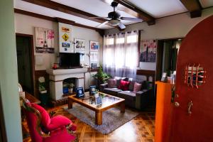 Uma área de estar em Hostal Boonen