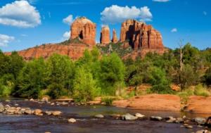 a river in a canyon with red rocks at Refreshing Sedona Sanctuary with Pool and Hot Tub for Family in Sedona