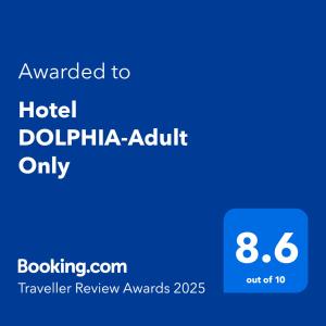 Hotel DOLPHIA-Adult Only的证书、奖牌、标识或其他文件