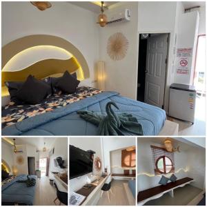 Postel nebo postele na pokoji v ubytování Miyabi koh larn & Lisaa koh larn