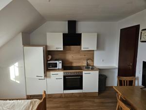 Kuchyň nebo kuchyňský kout v ubytování Unterkunft im Mühlviertel