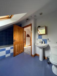 a bathroom with a sink and a toilet at Mourne Coastal Guesthouse in Newcastle +12 photos