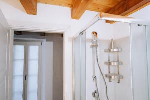 アオスタにあるAosta Holiday Apartments - Mailletのシャワーとガラスのドアが付いたバスルーム +21枚の写真