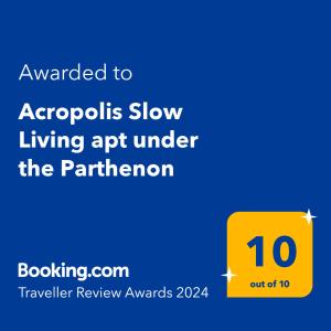 Certyfikat, podpis lub inny dokument wystawiony w obiekcie Acropolis Slow Living apt under the Parthenon